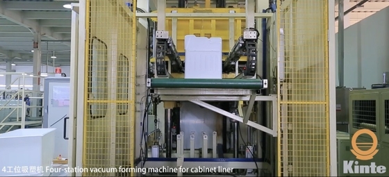 Cadeia de fabricação limpando equipamento do refrigerador com transporte do elevador